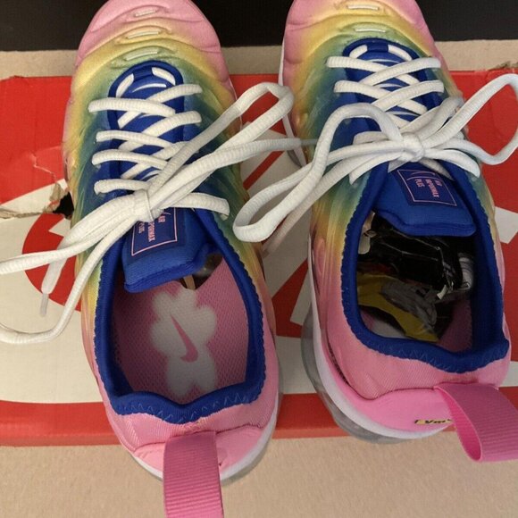 New! Womens Nike Air Vapormax Plus Pink Spell/Citron Pulse Running Shoes. SZ 6.5 - Picture 6 of 9